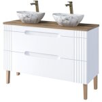Meuble double vasque � poser sur pieds 120 cm - oceanie white - livraison gratuite