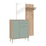 Meubletmoi - meuble d'entre 195 cm en dcor bois de chne et vert sauge ? cedar