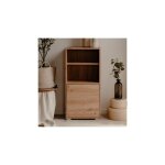 Calicosy - meuble d'entrée 2 niches 1 porte 46x33, 5x96, 5 cm chêne - loky Calicosy - meuble d'entrée 2 niches 1 porte 46x33, 5x96, 5 cm chêne - loky