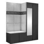 Mobilier1 - meuble d'entre hartford 278, abriamo 6, 186x158x46cm, miroir, stratifi, tapisserie,  poser, ...