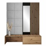 Mobilier1 - meuble d'entre hartford 322, abriamo 6, 205x172x42cm, miroir, stratifi, tapisserie,  poser ...