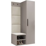 Meuble d'entr�e hartford 524, cachemire, 191x82x50cm, stratifi�, tissu, murale, � poser