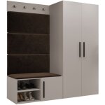 Mobilier1 ? meuble d'entr�e hartford 526 ? tissu peluche stratifi� ? dimensions 191x164x50cm ? fabriqu� ...