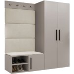 Meuble d'entr�e hartford 526, cachemire, 191x164x50cm, stratifi�, tapisserie, � poser, � suspendre