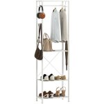 Meuble d'entr�e - homcom - tringle de suspension, 4 crochets, �tag�res � chaussures, �tag�re de rangement ...