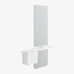 Console d'entre 80x120 cm en mdf avec miroir varna sklum blanc