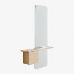 Console d'entrée 80x120 cm en mdf avec miroir varna sklum naturel Console d'entrée 80x120 cm en mdf avec miroir varna sklum naturel