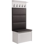 Meuble d'entre - porte - manteau cyndi avec coffre et sige - noir