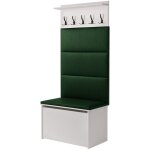Meuble d'entrée - porte - manteau cyndi avec coffre et siège - vert Meuble d'entrée - porte - manteau cyndi avec coffre et siège - vert