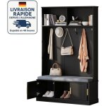 Meuble d?entre, vestiaire, porte - manteau avec banc - 6 crochets - banc intgr - bois certifi pefc ...