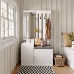 Meuble d'entre, vestiaire, porte - manteau avec banc  chaussures, meuble  chaussures, crochets, 100x40x180 ...