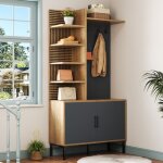 Meuble d'entre190 cm, vestiaire entre 4 en 1, avec sparateurs rglables, tagres, crochets et rangement ...