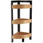 Tendance - meuble d angle 3 etageres bambou - noir bambou Tendance - meuble d angle 3 etageres bambou - noir bambou