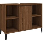 Helloshop26 - meuble d'vier sous lavabo salle de bain 80 x 33 x 60 cm bois d'ingnierie marron