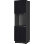 Vicco - meuble pour four fame - line, noir ray�, 60 cm ouvert