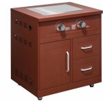 Meuble gazini�re 2 br�leurs pour cuisine ext�rieure brique