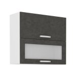Meuble haut 2 portes basculantes - l 80 x p 31, 6 x h 72 - gris mat - lassen Meuble haut 2 portes basculantes - l 80 x p 31, 6 x h 72 - gris mat - lassen