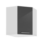 Meuble haut d'angle de cuisine ' salma' - gris graphite / blanc - l 60 x h 72 cm - livraison gratuite ... Meuble haut d'angle de cuisine ' salma' - gris graphite / blanc - l 60 x h 72 cm - livraison gratuite ...