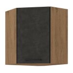 Meuble haut d'angle rock - m�lamin� d�cor chene lancelot et gris matera - 1 porte - l58 x h72 cm