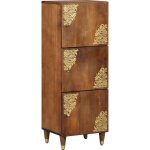Vidaxl - meuble haut marron miel avec accents dor�s bois de manguier massif