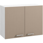 Moderna - meuble haut onelia, mlamin argile 16mm, l80 cm, 2 portes + 1 tagre