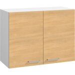 Moderna - meuble haut onelia, mlamin chne s 16mm, l80 cm, 2 portes + 1 tagre