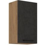 Meuble haut rock - m�lamin� d�cor chene lancelot et gris matera - 1 porte - l40 x h72 cm