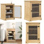 Meuble hifi corona 60x50x82 cm bois de pin massif - meubles tv - meuble hifi - meuble multimedia - meuble ...