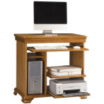 Meuble informatique pin miel 5 niches 4 tablettes l 88 h 85. 5 p 55 cm