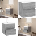 Meuble lavabo avec bassin intégré sonoma gris bois d'ingénierie - meuble lavabo - meuble salle de bain ... Meuble lavabo avec bassin intégré sonoma gris bois d'ingénierie - meuble lavabo - meuble salle de bain ...