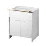 Toscohome - meuble lavabo avec double porte pvc blanc 80x50x85h cm - artemio