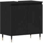 Meuble de lavabo de salle de bain ch�ne noir 58 x 33 x 60 cm cfw398008
