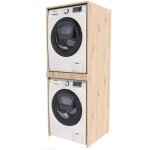 Meuble lave - linge schant, chne artisanal, colonne de salle de bain, meuble, tagre, mk