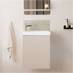 Mob - in ? meuble lave - mains suspendu 41 cm ? vasque en c�ramique r�versible ? montage facile ? 2 �tag�res ...