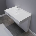 Meuble lea 90 cm plan vasque dporte  gauche suspendu