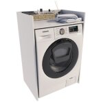 Meuble pour machine � laver ts, �tag�re colonne blanche pour salle de bain