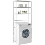 Meuble pour machine  laver, meuble pour wc  3 niveaux argent 69x28x169 cm asaf95473 design in