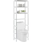 Meuble pour machine  laver, meuble pour wc 3 niveaux de toilette argent 53x28x169 cm asaf30935 design ...