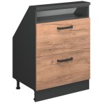 Meuble mansard� rion, anthracite / ch�ne dor�, avec 2 tiroirs, vicco