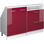 Meuble mansard� rion, blanc / bordeaux haute brillance, lot de 2, vicco