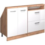 Meuble mansard� rion, ch�ne dor� / blanc brillant, lot de 2, vicco