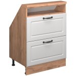 Meuble mansard� rion, ch�ne dor� / blanc campagnard, avec 2 tiroirs, vicco