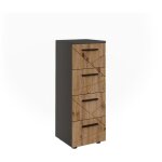 Meuble midischrank irma, anthracite / artisan, 30x81cm avec 4 tiroirs, vicco