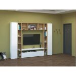 Dmora - meuble mural ddragon, ensemble de salon meuble tv avec 3 portes, meuble de salon polyvalent, ...