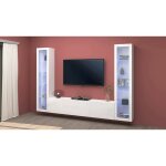 Dmora - meuble mural dduc, ensemble de salon meuble tv avec 3 portes, meuble de salon polyvalent avec ...