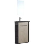 Ondee - zen - meuble lave - mains  poser nova - version angle - noir - mlamin - miroir
