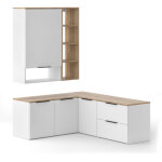 Vicco - meuble - paroi wido, blanc / sonoma, 5 pices
