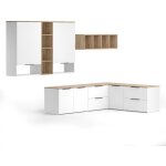 Vicco - meuble - paroi wido, blanc / sonoma, 9 pices