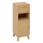 Meuble de rangement avec 1 porte et un tiroir, coloris marron - longueur 30 x profondeur 30 x hauteur ...