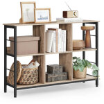 Meuble de rangement 3 niveaux �tag�re rangement biblioth�que style industriel 9 cubes pour salon bureau ...